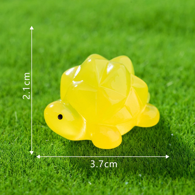 거북이 행운거북이 바다거북 야광 바다거북이 DIY 소품 테라리움 꾸미기, 옐로우