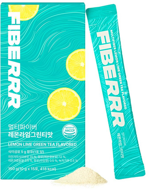 [공식] FIBERRR 파이벌 멀티파이버 레몬라임그린티 맛있는 식이섬유 차전자피 난소화성 말토덱스트린 유산균 SCFA, 1개, 150g