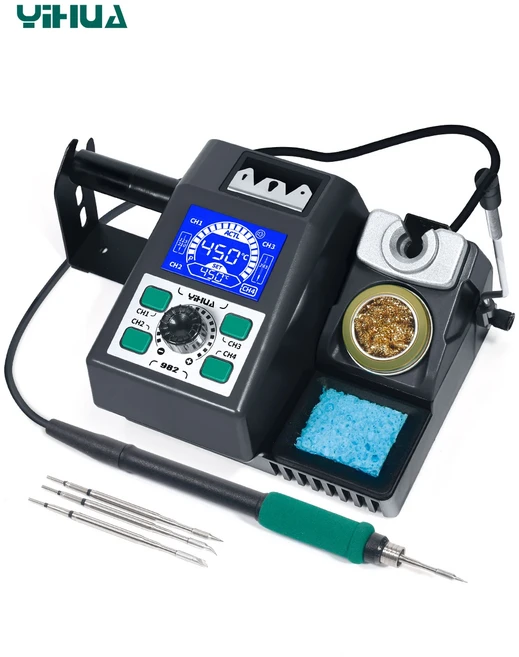 YIHUA 982 상환 가열 납땜 인두 Staion 호환 C210 납땜 인두 핸들 전자 용접 재 작업 스테이션, 04 EU, 04 210set98202, 1