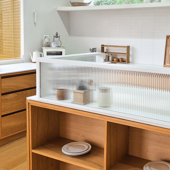 [카미코코] 아일랜드 유리 주방 파티션 1000, 화이트