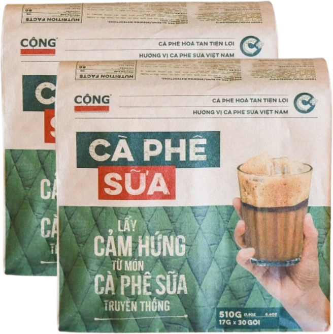 콩카페 베트남 인스턴트 카페 쓰어 커피믹스, 17g, 2개, 30개입