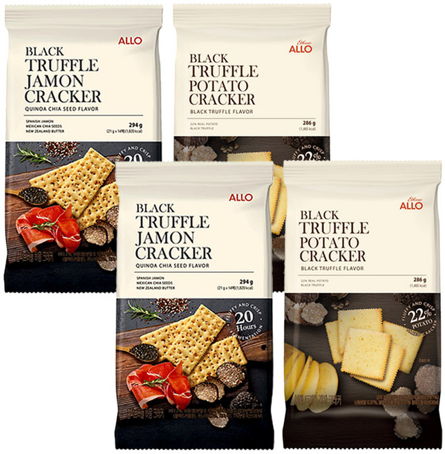 블랙트러플 하몽크래커 319g+블랙트러플 감자크래커 286g, 2세트, 605g