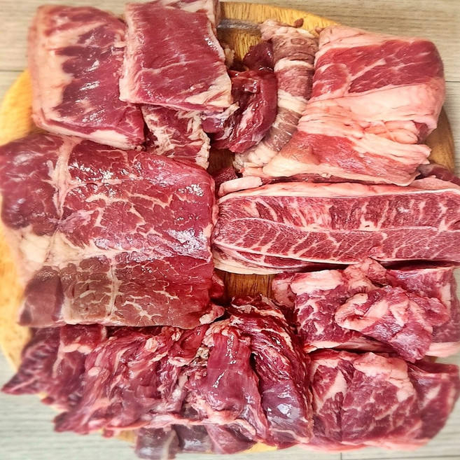 한마리모듬 소고기 살치살 우삼겹 갈비살 토시살 부채살, 2세트, 1kg