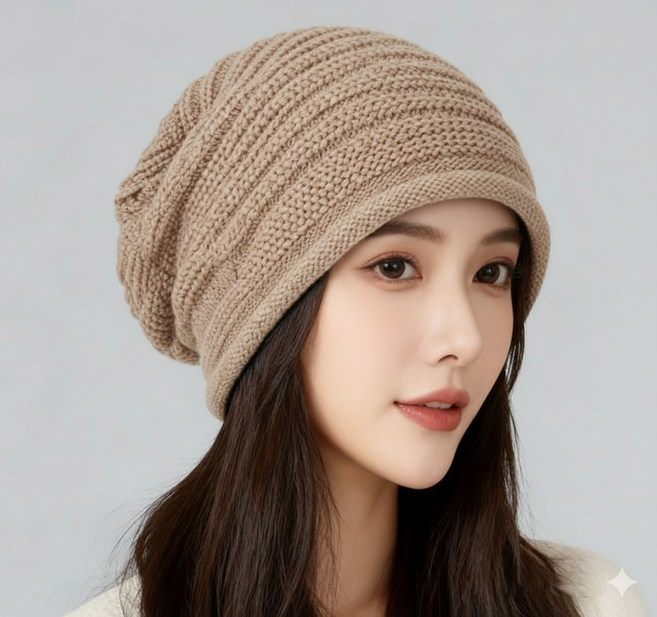 MIROSE 데일리 루즈핏 비니 니트 겨울 모자 두건 방한 털모자