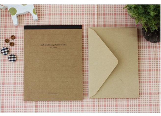 미네끄네 메세지패드 크라프트세트 마음을 전하는 편지지, 1개