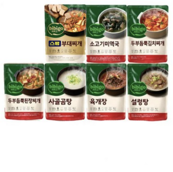 CJ제일제당 비비고 즉석국 국 찌개 세트, 2세트, 500g