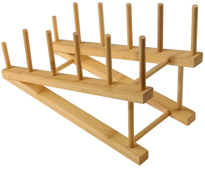 접시 건조대 식기 주방 정리대 나무 그릇 선반 랙, 01 엘, 01 Wood color