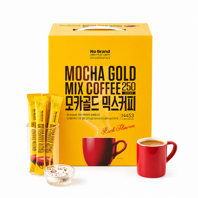 노브랜드 모카골드 믹스커피 250입 (11.75g x 250스틱) x 1개, 11.75g, 250개입