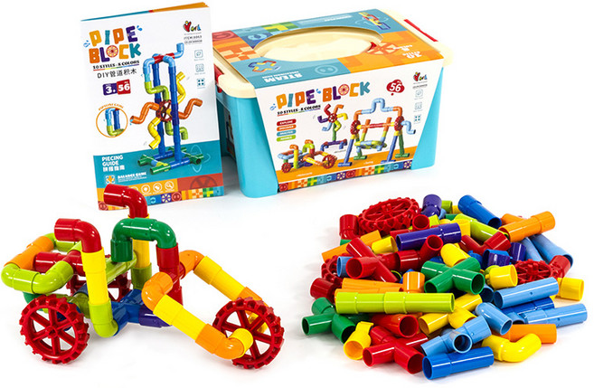 제노그로우 튜브링크블럭 파이프모양 작동완구 벌크블럭, 1개