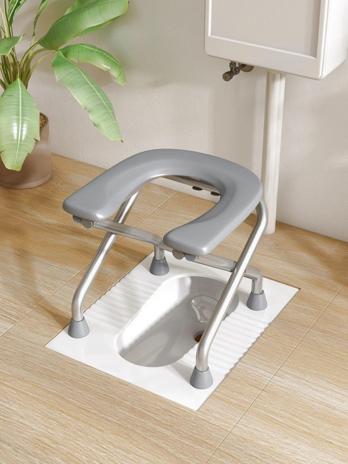 구멍뚫린 의자 가정용 접이식 변기 좌욕 노인 임산부, 1단 두꺼운 스테인리스 쿠션 37.5cm, 1개