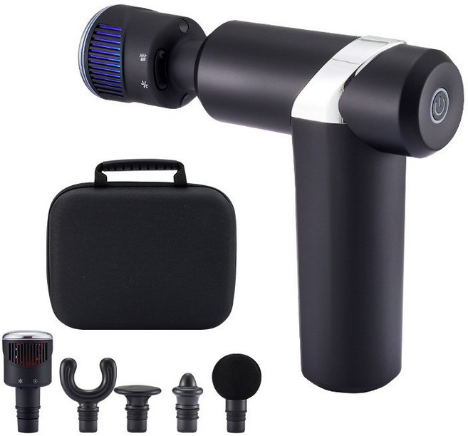 휴대용 무선 전동 마사지기 깊은 근육 이완 굿핏 마사지건 등 어깨 목 안마기 전문 진동 마사지기, 알루미늄 합금 총, 화이트