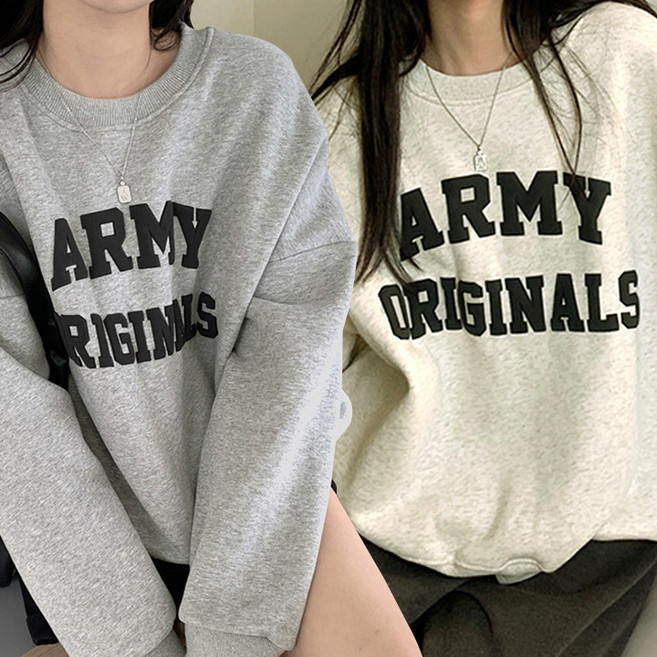 드마엘_1+1 볼드 레터링 박시핏 기모 안감 맨투맨