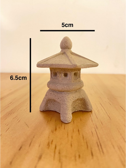 隨草憶境 迷你石燈籠 仿古日式水泥手雕石燈 枯山水和風禪意微景觀裝飾, 限量六角版（高5cm）