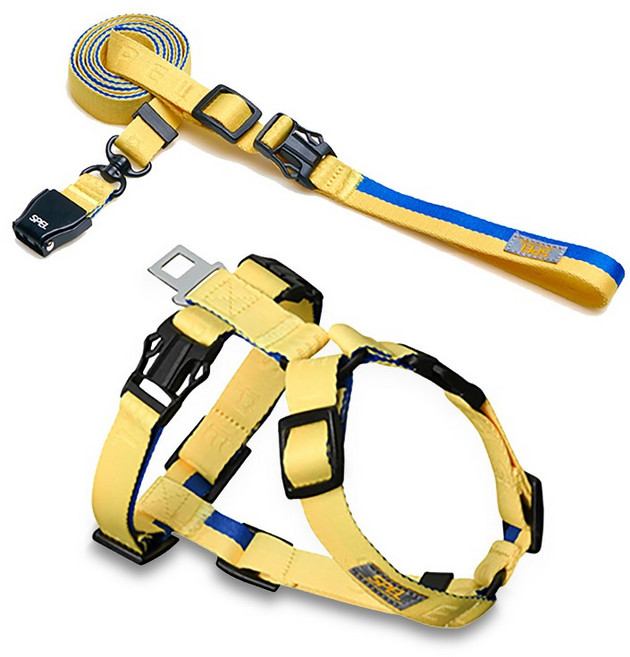 [SPEL] 스펠 항공TY하네스 세트 (항공하네스+2m 리드줄), ( XL ) 25mm, Yellow, 옐로우, 1개