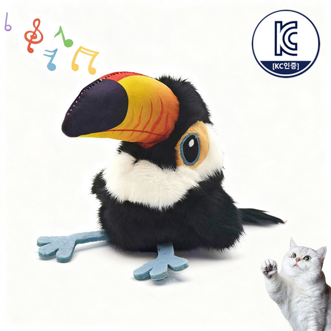 고양이 자동 장난감 새 퍼덕이는 통통한 참새 인형, 큰입새, 1개, 2세대