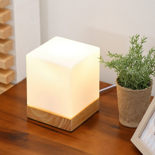 파파 큐브 단스탠드 / 스탠드 무드등 인테리어, 큐브단스탠드+LED인찌구(전구색), 큐브단스탠드+LED인찌구(전구색)