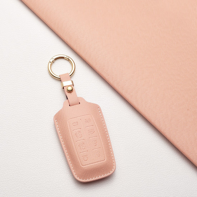 제네시스 차량용 키커버 (G70/EQ900/G80/G90/GV70/GV80 호환) - 고급 양가죽 내구성, 제네시스 B8 타입(8버튼), 장미핑크