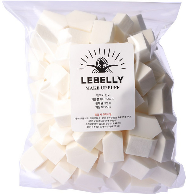 리벨리 메이크업스펀지 화장퍼프 대용량 하우스 100개, 1개