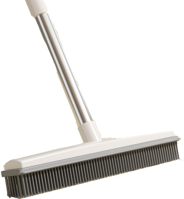 슈퍼코리아 실리콘 타일카페트 빗자루 애완동물 털 제거, 스테인리스 화이트, 1개