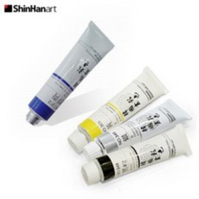 신한 한국화물감 20ml 동양화물감 튜브형 낱색, 301/호분