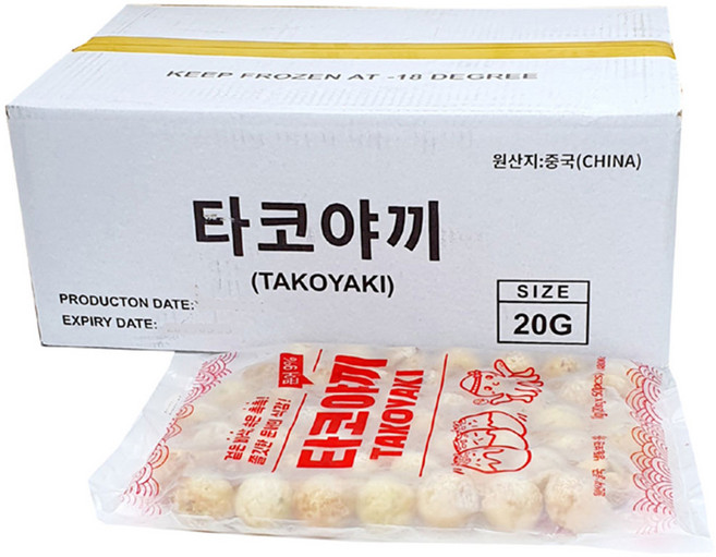 지엔씨푸드 냉동 타코야끼 1kg 10%함유 문어볼 문어빵 타코야키, 10개