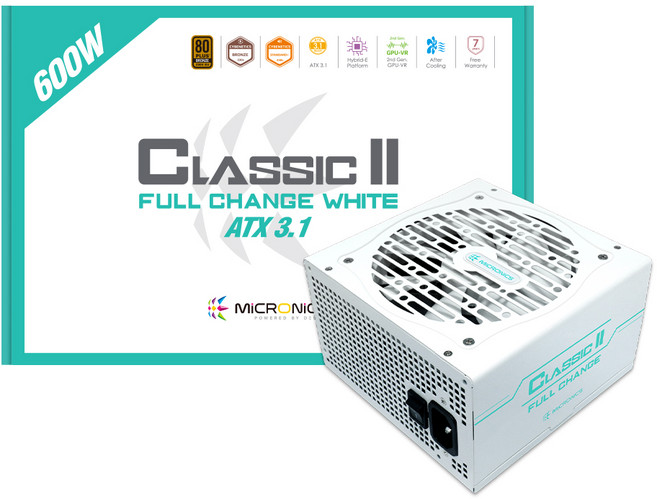 마이크로닉스 CLASSIC II 풀체인지 600W 80PLUS 230V EU 화이트 파워서플라이, 1개