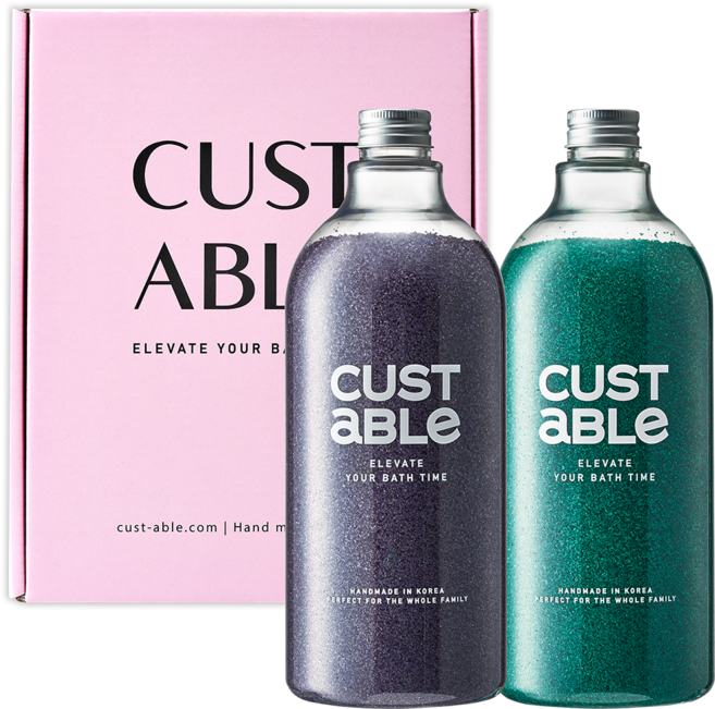 커스터블 퍼퓸 배쓰 솔트 퍼플&그린 세트, 1개, 2.2kg