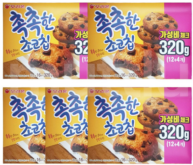 오리온 촉촉한 초코칩 쿠키 16개입 5박스