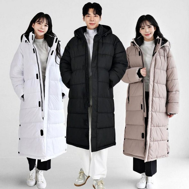 BUEHN 남녀공용 롱패딩 /충분한 기장 빅사이즈 패딩 /남성롱패딩 여성롱패딩