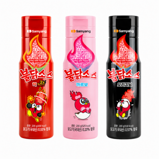 삼양 불닭소스 3종 모음 불닭+까르보+불닭마요, 600g, 1세트