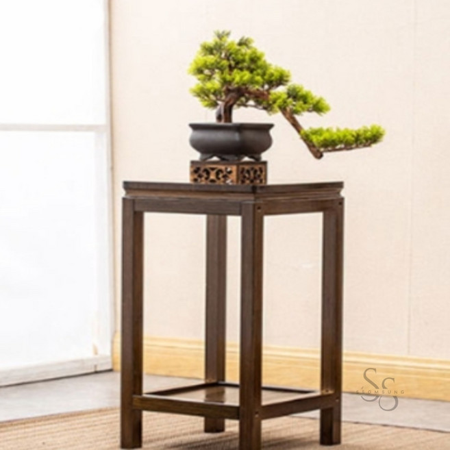 쏨숭 53cm 높이 조립형 고급 대나무 화분 진열대 난초키우기