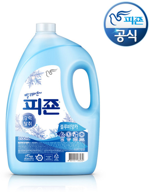 피죤 프리미엄 섬유유연제 블루비앙카 리필, 1개, 3.1L