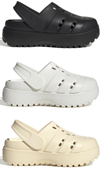 아디다스 아딜렛 플랫폼 클로그 키높이 통굽 샌들