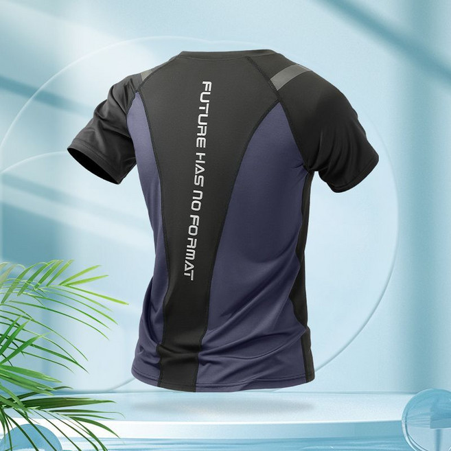 男士防曬速乾泳衣上衣, 1個, J78黑色泳衣【清爽速干】3XL 【推薦160-180斤】