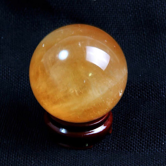 泓潤 黃水晶球 天然水晶 招財水晶球, 3.5-4cm