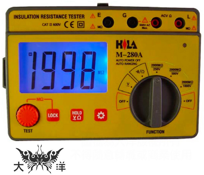 海碁 HILA M-280A 數字三段式絕緣高阻計, 1個