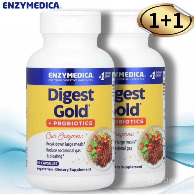 엔자이메디카 다이제스트 골드 소화 효소 프로바이오틱스 유산균 90캡슐 2병, 90정, 2개 - 쿠팡