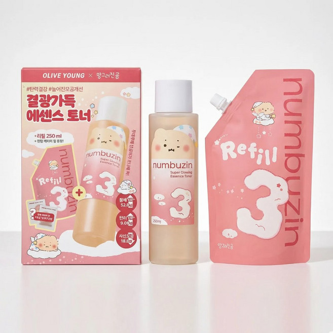 넘버즈인 3번 결광가득 에센스 토너 200ml + 리필 200ml, 1개