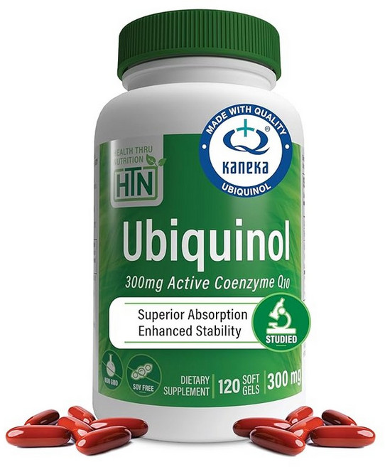 Health Thru Nutrition Ubiquinol 300Mg 120 소프트젤 Eaf Coq10 카네카 유비퀴놀로서의 강화 흡수식 코엔자임 Q10
