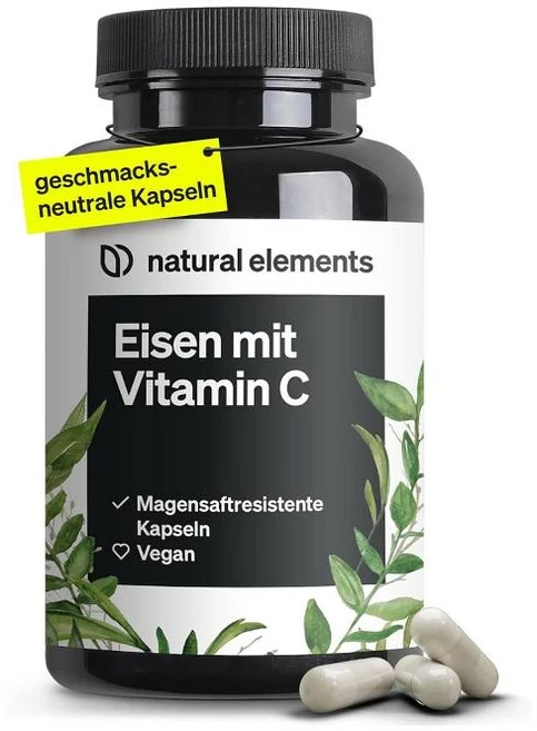 natural elements 철분 캡슐 비타민C 180정, 1개 - 쿠팡