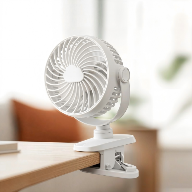 ROYAI ONE 무선 미니 클립형 선풍기 휴대용 캠핑 써큘레이터, 흰색, B