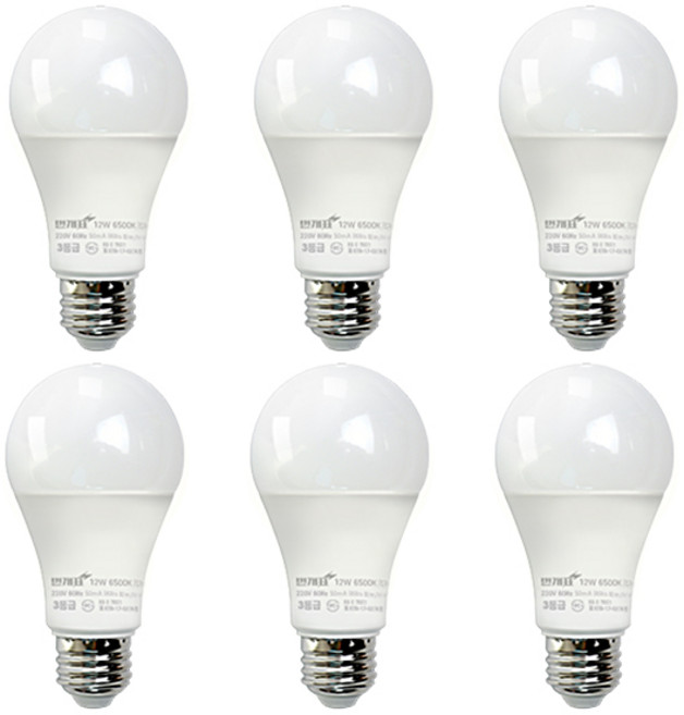 번개표 원하 LED 전구 12W 화이트, 전구색, 1개