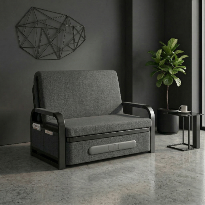 베아트룸 라텍스 1인용 접이식 소파베드 82cm BRL2, 진그레이