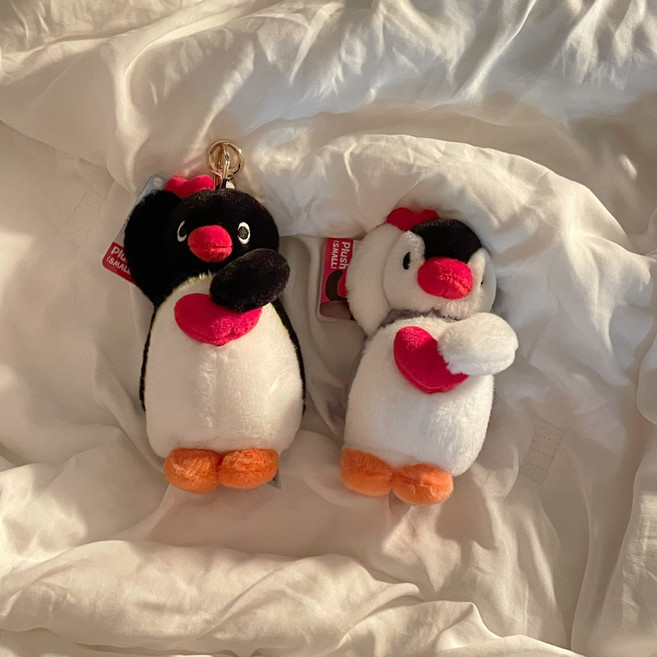 (정품) 핑구&핑가 더블하트 인형 키링