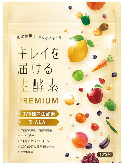깨끗함을 전해주는 생효소 PREMIUM 375가지 생효소 콤부차 5-ALA 9가지 곡물 3가지 누룩균 11가지 멀티 비타민 유산균 식이섬유 국내제조 30일치... (단품), 1개