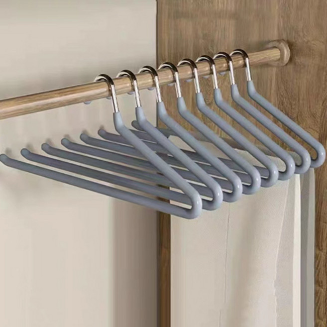 쿠빙홈 프리미엄 논슬립 코팅 바지걸이 10개, 1세트, 그레이