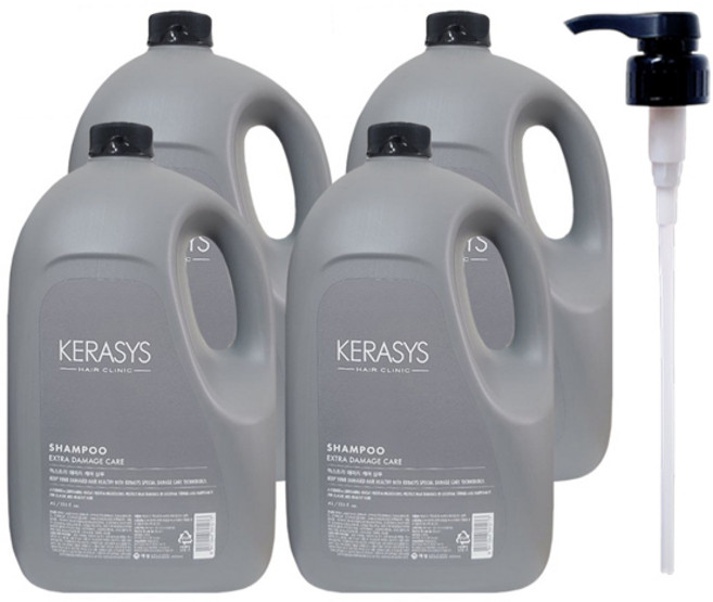 케라시스 엑스트라 데미지 케어 샴푸 4000ml + 펌프증정, 4kg, 4개
