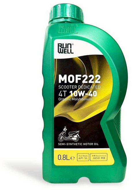 油工廠 RUN WELL MOF222 4T 10W40 速克達專用 合成機油 800ml, 1個, MOF222 10W40