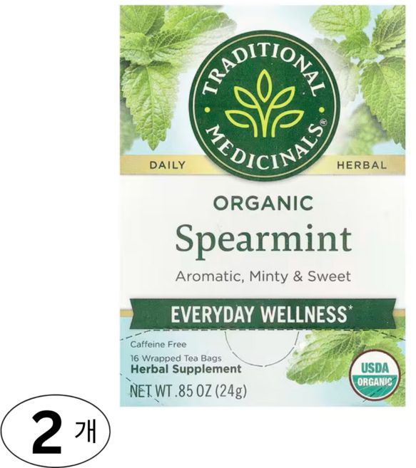 Traditional Medicinals 스피어민트 디카페인 티백, 32g, 2개, 16개입