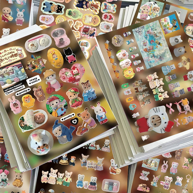 로테오 일본 애니 다꾸 스티커, 1세트, 실바니안패밀리